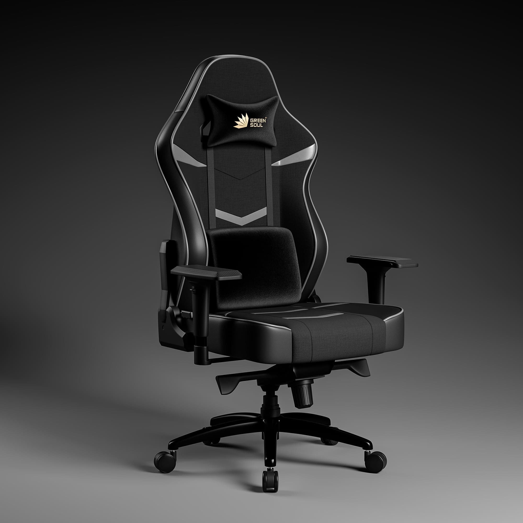 Monster Ultimate Series T | Multi-Functional Ergonomic Gaming & Office Chair | Premium Spandex & PU Leather Fabric | Adjustable Neck, Lumbar Pillow | 4D Adjustable Armrests (Black Grey)
