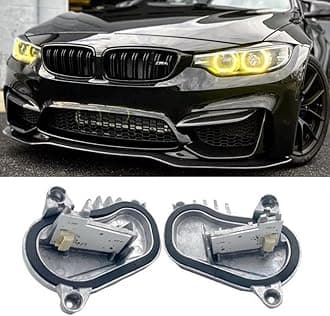 2Pcs DRL Angel Eyes LED Modules Set Compatible with 2018 2019 2020 M3 F80 F82 F32 F34 F36 F83 M4 LCI 420i 430i 440i Non-adaptive LED Headlight Daytime Running Light, DRL Modules, Lemon Yellow