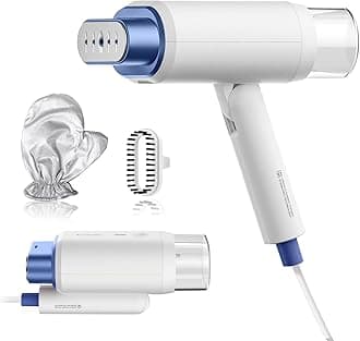 Newbealer Clothes Steamer, Handheld Portable Garment Steamer Fabric Wrinkle Remover, 20s Fast Heat Up, 1200W 180ml Detachable Water Tank, Horizontal & Vertical Steaming for Home& Travel