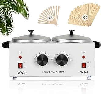 CoFashion Double Waxing Machine Double Wax Pot for Hair Removal, Adjustable Temperature Wax Warmer for Whole Body Salon Use, Unisex Adults