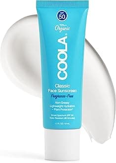 COOLA Organic Face Sunscreen SPF 50 Sunblock Lotion, Dermatologist Tested Skin Care for Daily Protection, Vegan and Gluten Free, Fragrance Free
