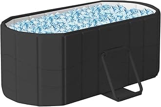 47''Portable insulated bathtub, Ice Bath Tub for Athletes, Inflation-free bathtub for shower, Ice Plunge Tub with Cover, Baths at Home & Outdoor