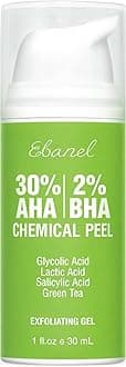 Ebanel Chemical Peel for Face, AHA BHA Exfoliator, Glycolic Acid Peel, Salicylic & Lactic Acid Face Peeling Gel, Infused with Green Tea & Chamomile for Acne Scars, Dark Spots, Wrinkles, Fine Lines