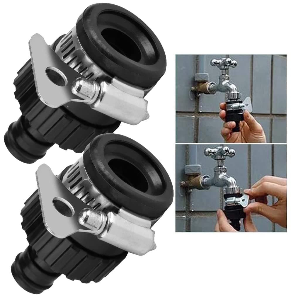 REVHQ 2 Pack Universal Tap Connector Adapter Hose Pipe Fitting for Kitchen Gardening Car Washing