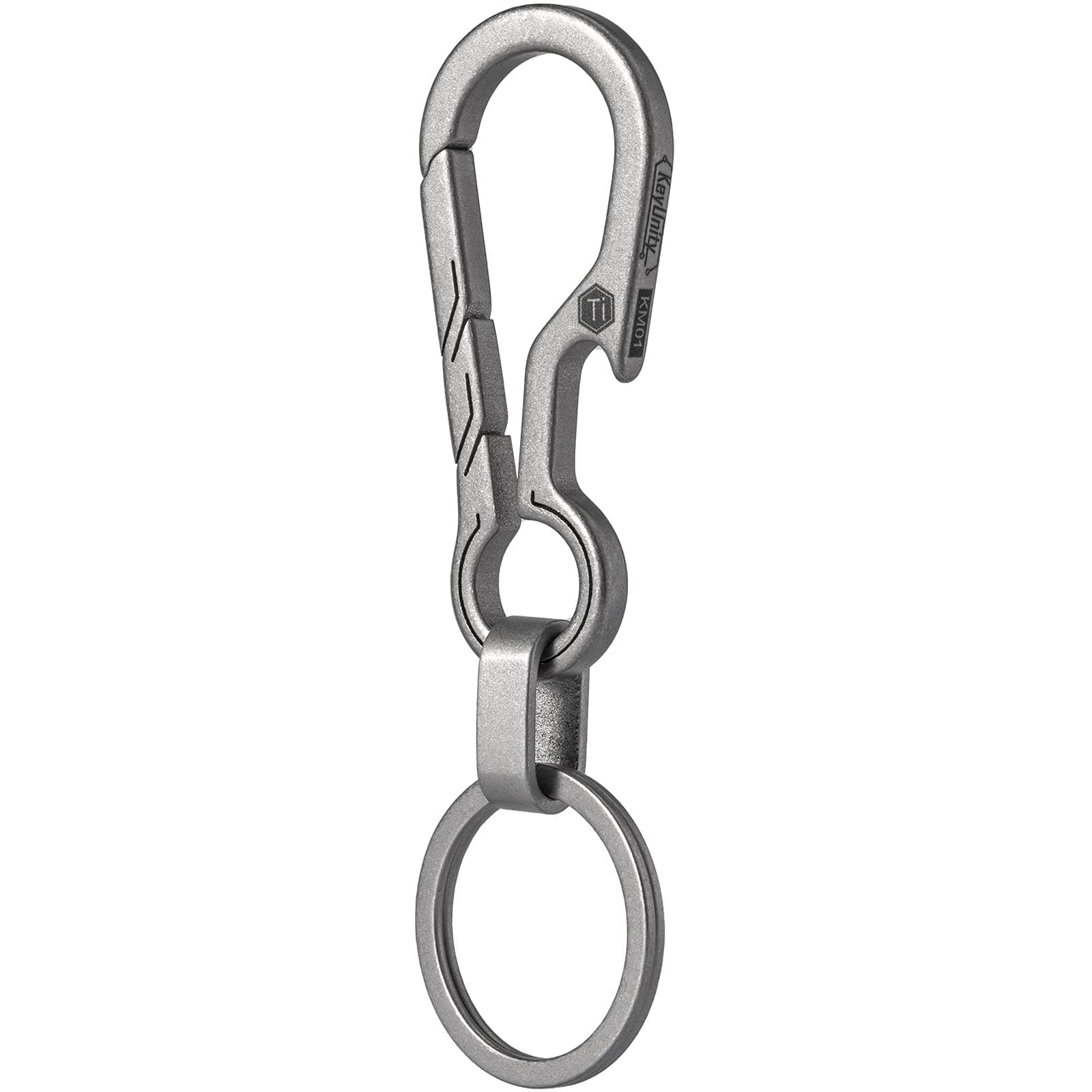 KM01 Titanium EDC Keychain Clip with Bottle Opener, Quick Release Carabiner Key Ring Holder for Men
