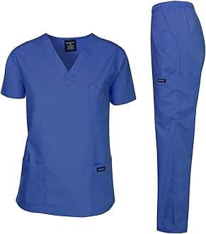 DAGACCIDagacci Scrubs Medical Uniform Unisex Scrubs Set Medical Scrubs Top and Pants (X-Small, Royal)