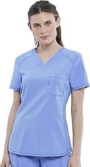 Cherokee Infinity V-Neck Nurse Scrub Top for Women with Rib-Knit Panel and Tuckable CK687A