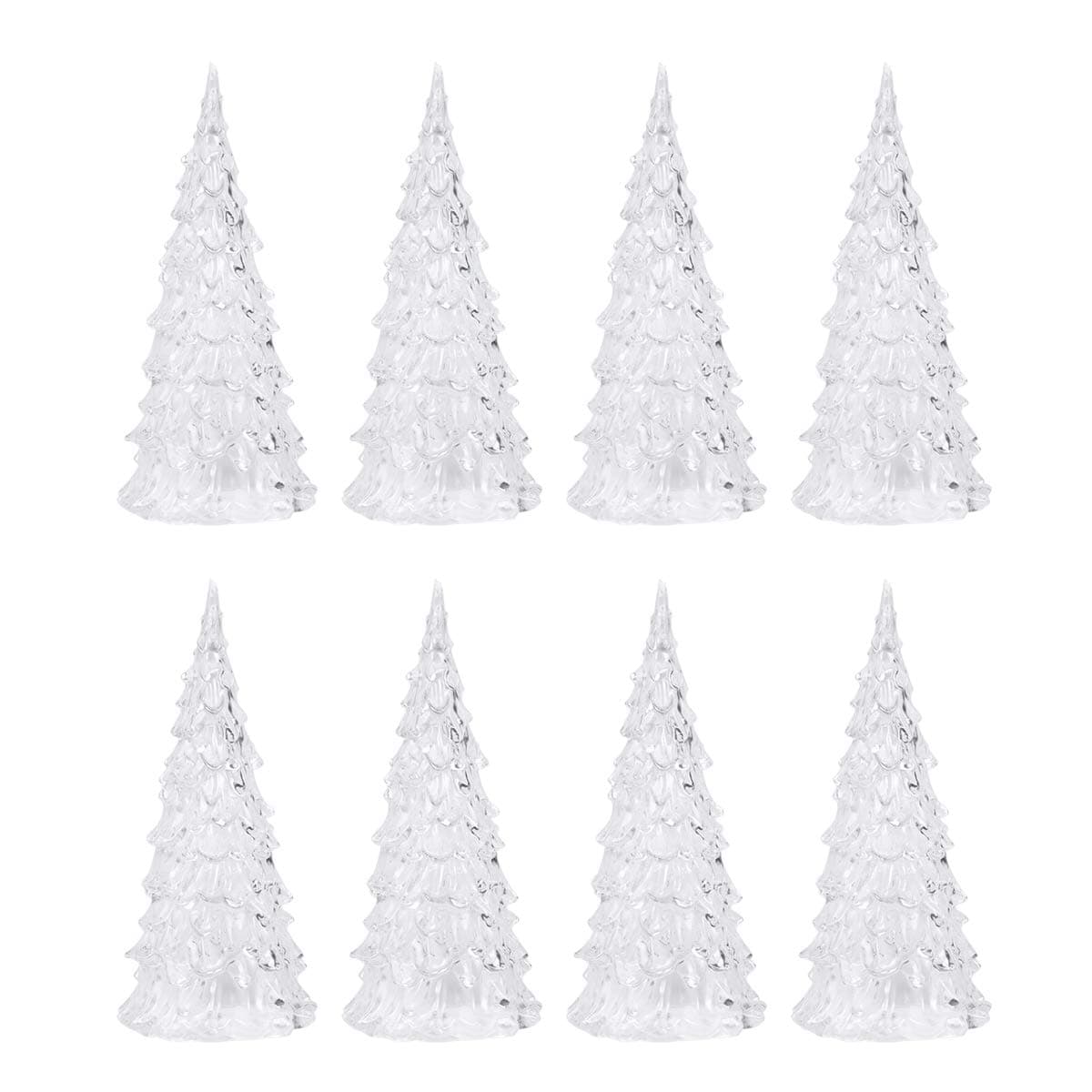 YeahiBaby 8pcs LED Light Up Christmas Tree Mini Xmas Night Light Christmas Ornaments Decoration