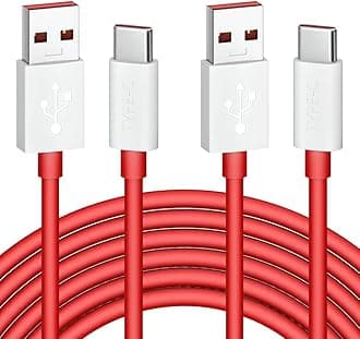 Jelanry for OnePlus 8 Pro Warp SuperVOOC Charging Cable 80W 65W 6FT 2-Pack, USB Type C Cable Dash Charging Cable Rapid Data Syncing Fast Charger Cable for OnePlus 12 Open 11 10 8 7T Pro 7 6T 5T, Red