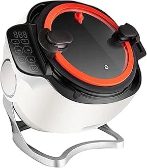 Commercial Cooking Machine, 2000W Multi-Function Non-Stick Pan Stir-Fry Machine Pot Stirrer, Automatic Cooking Machine 360° Rotatable Stir Fry Machine for Home Restaurant