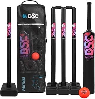 DSC Panther Plastic Cricket Set - Ideal for Tennis and Gully/Turf Cricket Bat