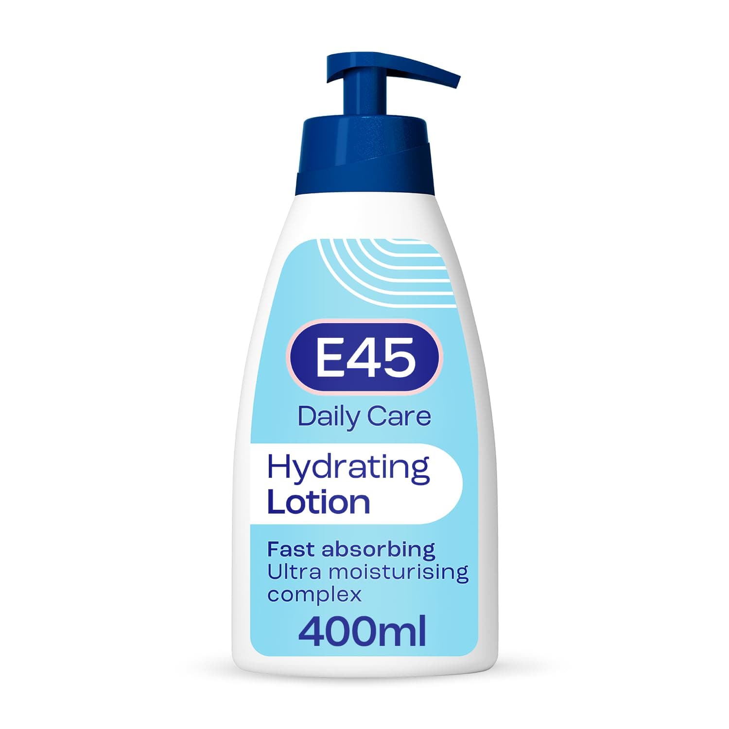 E45 Daily Lotion 400 ml for all Skin Types – Hydrating Non-Greasy Lightweight Moisturiser - Perfume-Free Long Lasting Body Face Hand Cream - Dermatologically Tested