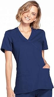 Cherokee womens Workwear Core Stretch Mock Wrap Scrubs Shirt Medical Scrubs (pack of 1)