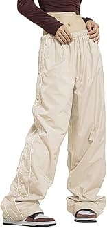 Springrain Womens Track Pants Y2K Pants Baggy Wide Leg Joggers for Women Y2K Parachute Pants