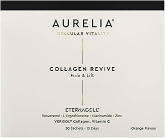 AURELIA Collagen Revive | Advanced Cellular Anti-Aging Supplement | Help Reduce Fine Lines & Wrinkles | with Zinc, Resveratrol, Niacinamide, Ergothioneine & Vitamin C