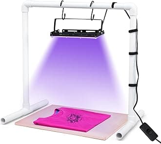 VIHOSE 50w LED UV Screen Printing Light Exposure Unit Kit with PVC Lamp Stand 2 S Shaped Hooks and 6 Cable Ties for Screen Printing and Cyanotypes