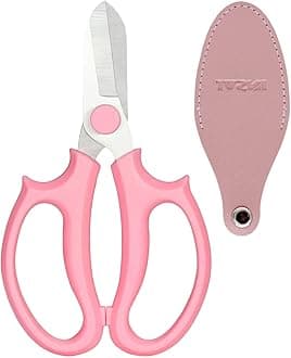 Garden Pruning Shears Scissors with Comfort Grip Handle, Premium Steel Professional Floral Scissors, Perfect for Arranging Flowers, Pruning, Trimming Plants, Gardening Tool (Pink)