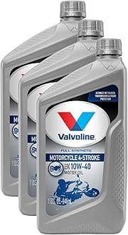 Valvoline 4-Stroke Motorcycle Full Synthetic 10W-40 Motor Oil 1 Quart (Pack of 3)