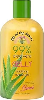 Gelly Moisturizer - 99% Organic Aloe Vera Gel for Skin, After Sun Care with Aloe, Vitamin E Oil, and Vitamin C for Sunburn Relief, 12 Fl Oz