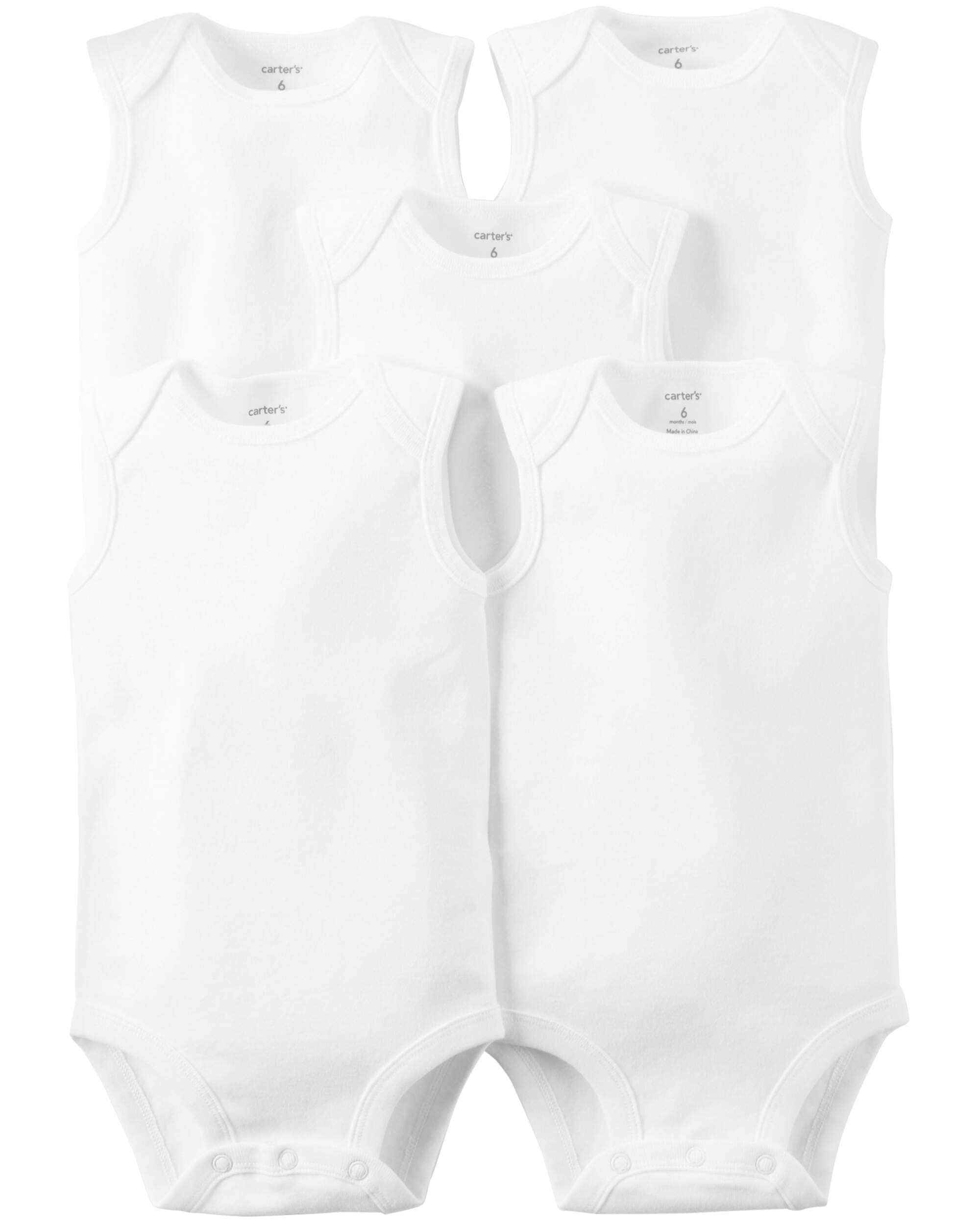 Unisex Baby 5-Pack Sleeveless Bodysuits