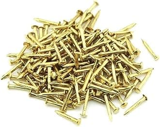 Tiny Wooden Nails for DIY Craft Projects, Antique Drawer Repairing, Mini Boxes Decorative Accessories[Set of 200pcs] (1×10mm, Gold)