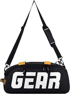 Gear Polyester Statement Maxis 3.0 10"/29L Medium Water Resistant Duffle Bag/Travel Bag/Gym Bag for Men & Women(Black-Yellow), 20 cm