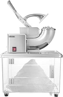 VEVOR 110V Commercial Ice Crusher 661LBS/H, ETL Approved 300W Electric Snow Cone Machine with Dual Blades, Stainless Steel Shaved Ice Machine with Safety On/Off Switch for Family, Restaurants, Bars