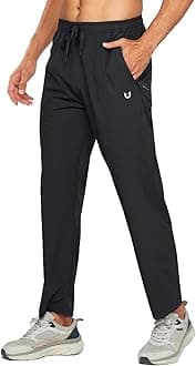 NORTHYARD Men's Athletic Pants Running Workout Joggers Lightweight Gym Jogging Track Casual Sweatpants with Zipper Pockets