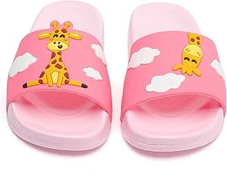 MEMON Toddler Little Kids Dinosaur Beach/Pool/Shower Slides/Anti-Skid Home Bath Slippers/Cute Summer Outdoor Shoes for Girls and Boys