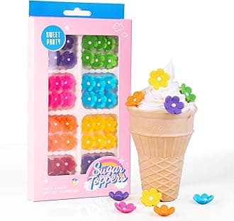 Edible Flowers Cake Decorations 48 Count Blossoms Royal Icing Decorations Daisy Sugar Wedding Flowers for Baking Cupcakes Ice Cream Waffles Cookies Birthday Cake