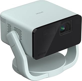 Epson EpiqVision Mini EF22 Portable Smart Laser Projector, Bright 1,000 Lumens, FHD 1080p HDR, 3-Chip 3LCD, Google TV, Netflix, Swivel Stand, Stereo Speakers, Outdoor Backyard/Home Theater - Green