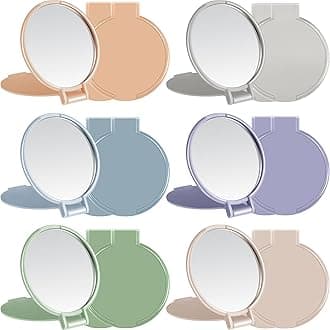 Jetec 18 Pieces Compact Mirrors Bulk Gifts Mini Vintage Pocket Mirrors for Purse Small Portable Folding Round Makeup Stuffs for Travel Daily Use Party Favors Women (Morandi Colors)