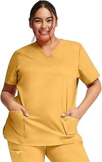 CherokeeMedical Women's Scrub Top V-Neck Modern Classic Fit with 3 Pockets, Ultra Soft and 2-Way Stretch Fabric - WW620