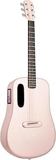 LAVA ME 4 Acoustic Electric Guitars Carbon Fiber Travel Smart Audio Guitar with 3.5 inch TouchScreen, HILAVA 2.0 System, Right-handed, FreeBoost 3.0, Airflow Bag (38INCH Pink)