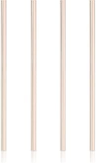 Viski 6436 Summit Wide Cocktail Straws Swizzle Sticks, Copper