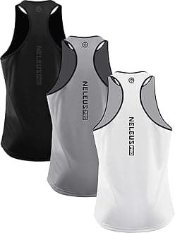 NELEUS Men's 3 Pack Dry Fit Y-Back Muscle Tank Workout Gym Shirt