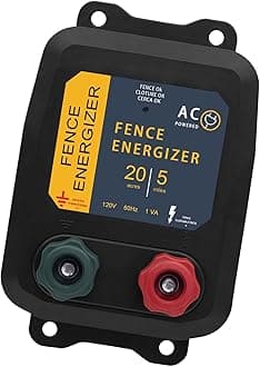 Electric Fence Energizer for Preventing Wild Animals Intruding，PE5 Electric Fence Charger，5-Mile/20 Acres Output Voltage 5000 V 0.2 Joule