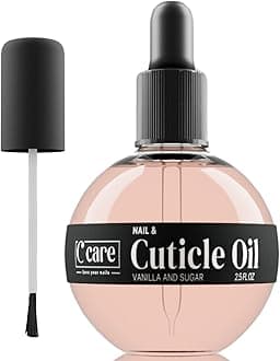 C CARE Vanilla & Sugar Cuticle Oil For Nails - Repairs Cuticles Overnight - Moisturizes and Strengthens Nails and Cuticles - Dropper & Brush included - 2.5oz