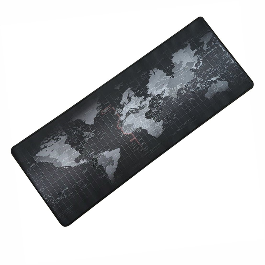 HOOYEE Large Gaming Mouse Pad/Mat with Smooth Surface and Stitched Edges Non-Slip Rubber Base Extended Game Mouse Mat, 31.5"x11.8"x0.12" (World Map)
