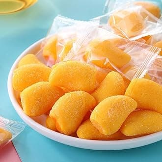 Mango soft candy (100/500/1000g) fruit flavored candy, Wedding candies,Sweets Gifts,Gummy Candy,sweet and sour mango cake,delicious snack gifts,fruit snacks,instant food (100G)