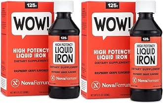NovaFerrum 125 High Potency Liquid Iron Supplement for Adults, 2 Pack, 6 fl oz (Pack of 2)
