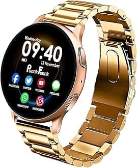 PunnkFunnk EVO Vista Smartwatch, 1.3” HD Display Bluetooth Calling Metal Smartwatch, Fitness & Sleep Tracker, 100+ Sports Modes, IP67 Waterproof Compatible with Android & iOS(Gold)