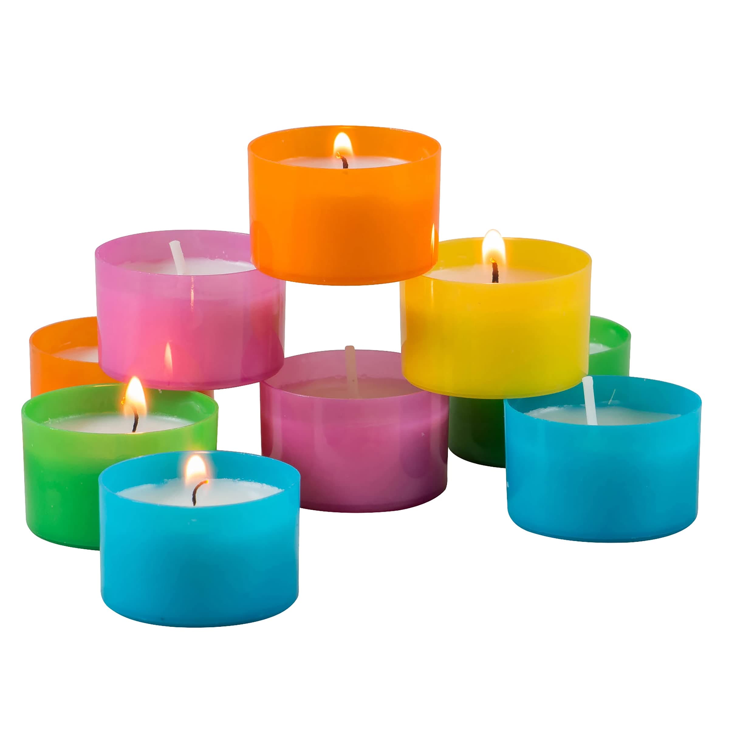 96 Pack Multicolor 6 to 7 Hour Tea Light Candles