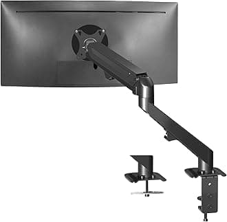Heavy Duty Single Monitor Tension Arm for up to 27 inch Screens, Holds 14.3 lbs, Premium Desk Mount Stand, Black, STAND-V101O