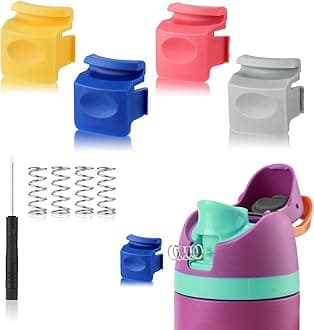 PEUTIER 4pcs Replacement Button Compatible with Owala FreeSip 24oz 32oz, Water Bottle Lid Mouth Push Switch Top Cap Seal Stopper Replacement Parts for Owala 16/19/24/32/40oz Accessories, 4 Colors