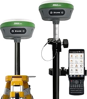 SMA26 Plus GNSS RTK Rover & Base Surveying Equipment with Controller and Software, 1cm Accuracy NOAA Certified IP67 IMU/PPP/CORS/UHF Tilt Compensation GPS for Civil Engineering and Topography