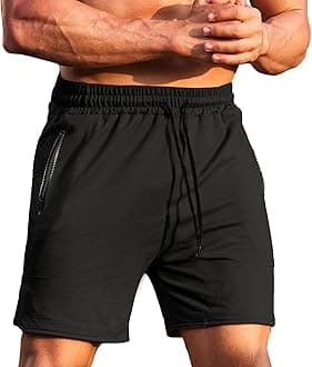 COOFANDY Men's Gym Workout Shorts Athletic Training Shorts Fitted Weightlifting Bodybuilding Shorts with Zipper Pockets