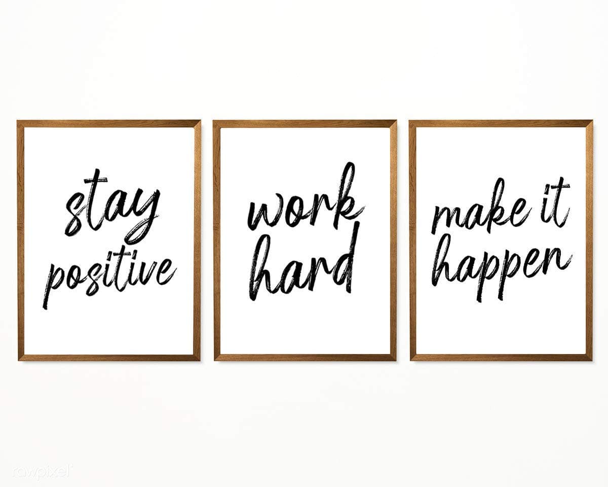 Stay Positive, Work Hard - 8" x 10" - Unframed, Make It Happen Art Print, Inspirational Quote Poster, Funny Sayings Wall Art, Home Decor Print, Inspirational Poster - Set of 3