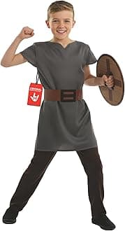 fun shack Kids Saxon Boy Costume - Medieval Knight Outfit for Boys - Perfect for Halloween, Dress Up, and Parties