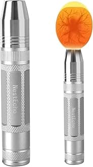 LED Light Egg Candler Tester Egg Candler Tester Candling Lamp for All Egg Type… (Silver)